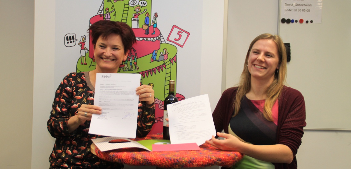 Algemeen directeur Eva Brumagne en vakbondsecretaris Sofie Ostyn